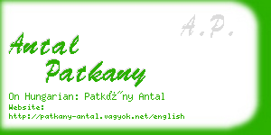 antal patkany business card